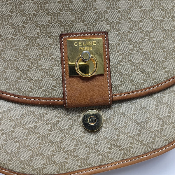 Coated Canvas Crossbody Bag Beige