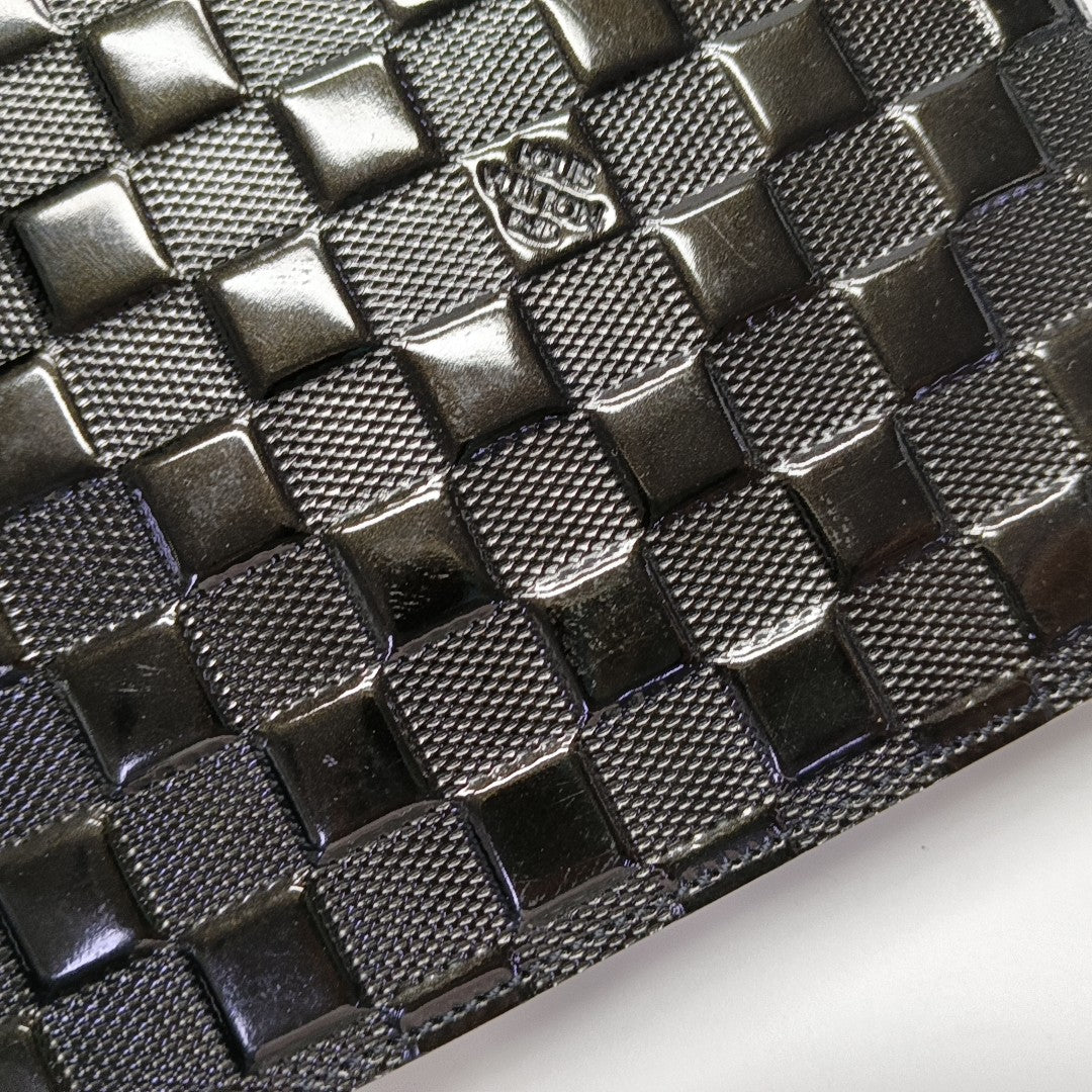 ANJU Damier Graphite Patent Leather Black