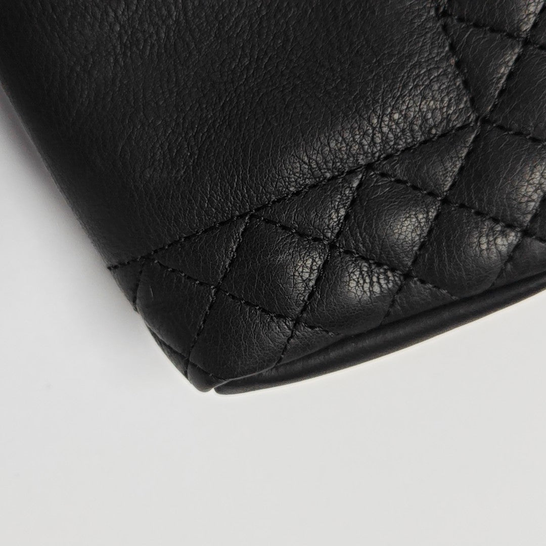 Quilted Calfskin Shoulder Bag Black