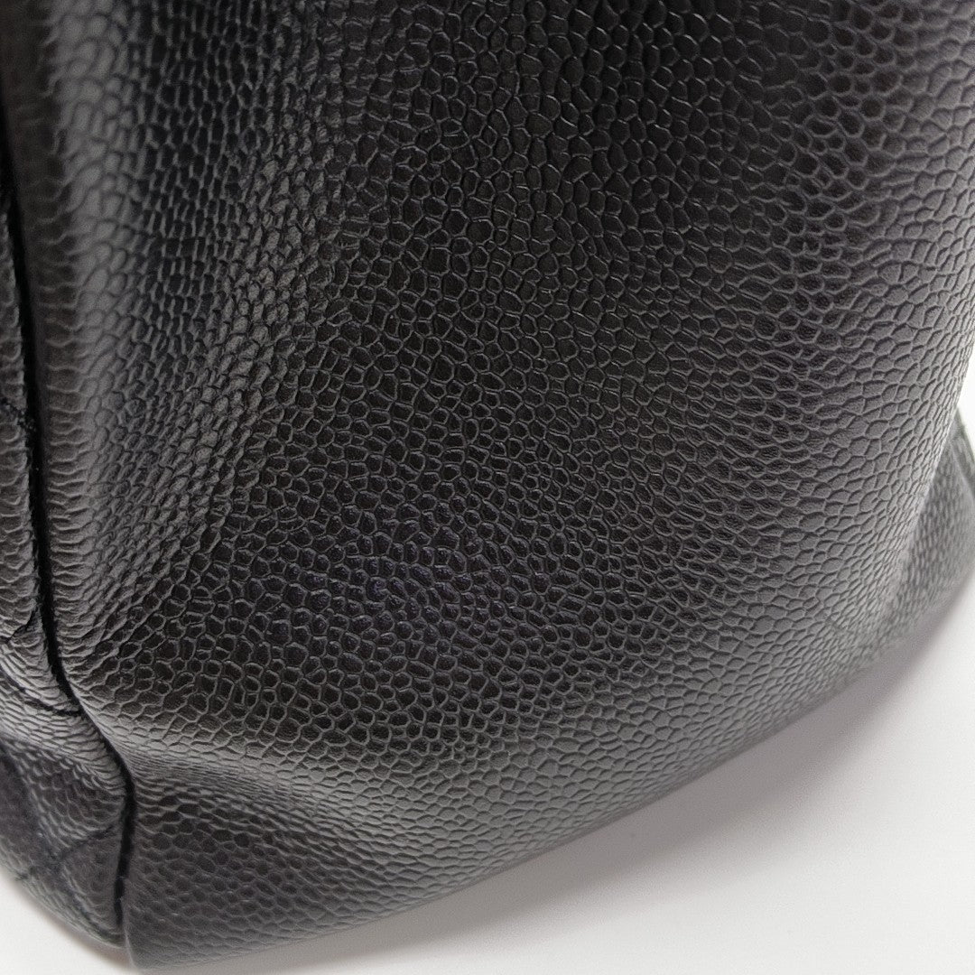 CHANEL GST Large Quilted Grained Calfskin Brown