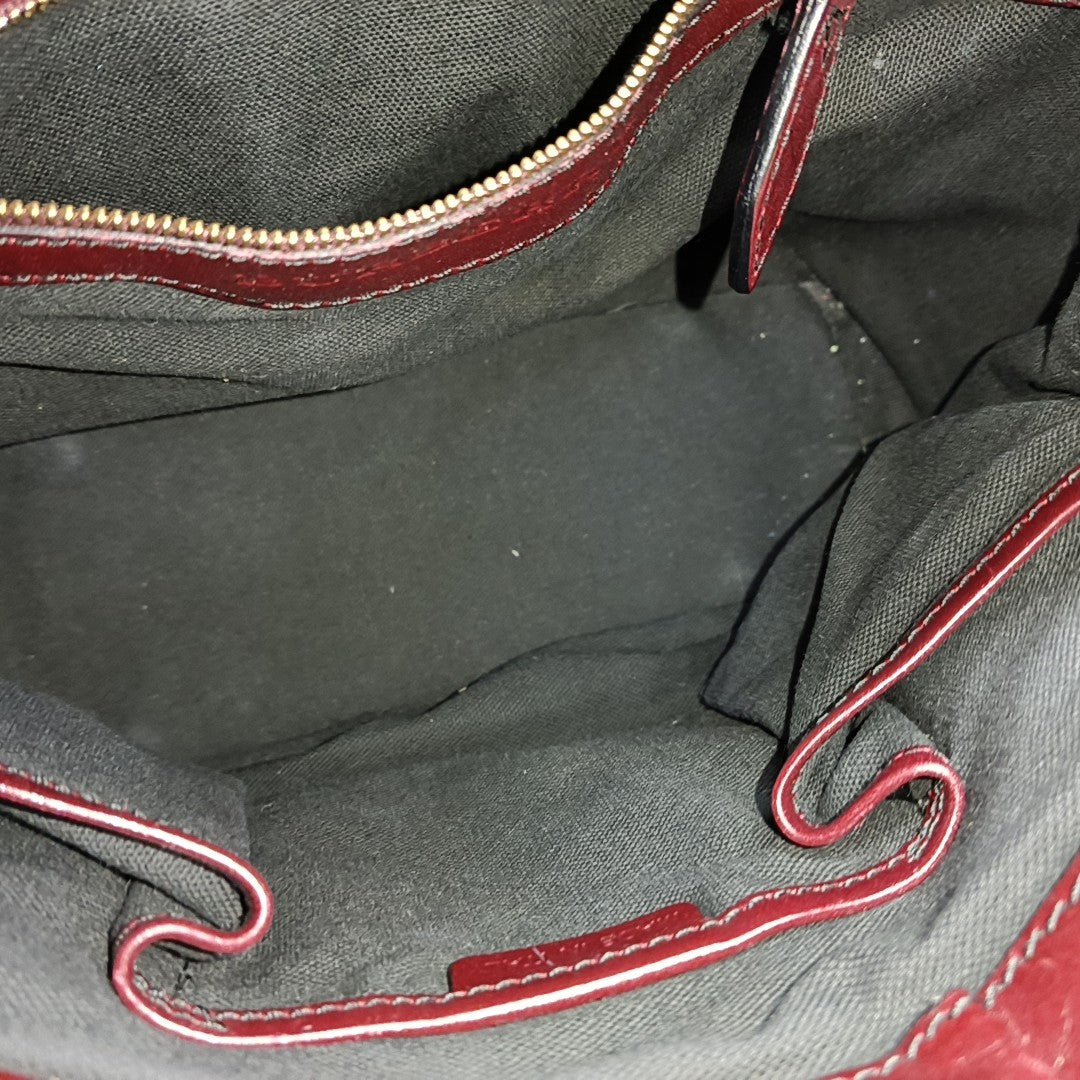 Suede Shoulder Bag Red