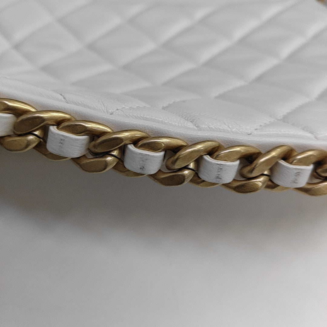 HOBO Small Quilted Lambskin White