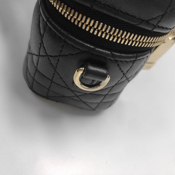 Lady Dior Super Mini Cannage Lambskin Black