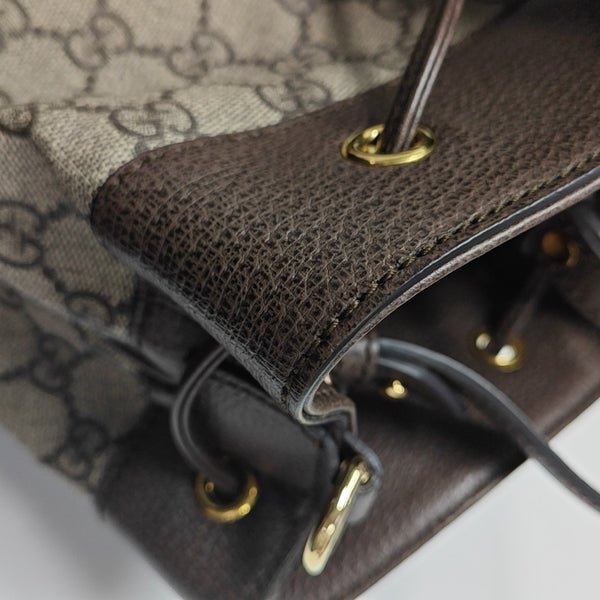 Ophidia Small Monogram Coated Canvas Beige