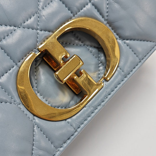 Dior Caro Small Quilted Calfskin Blue