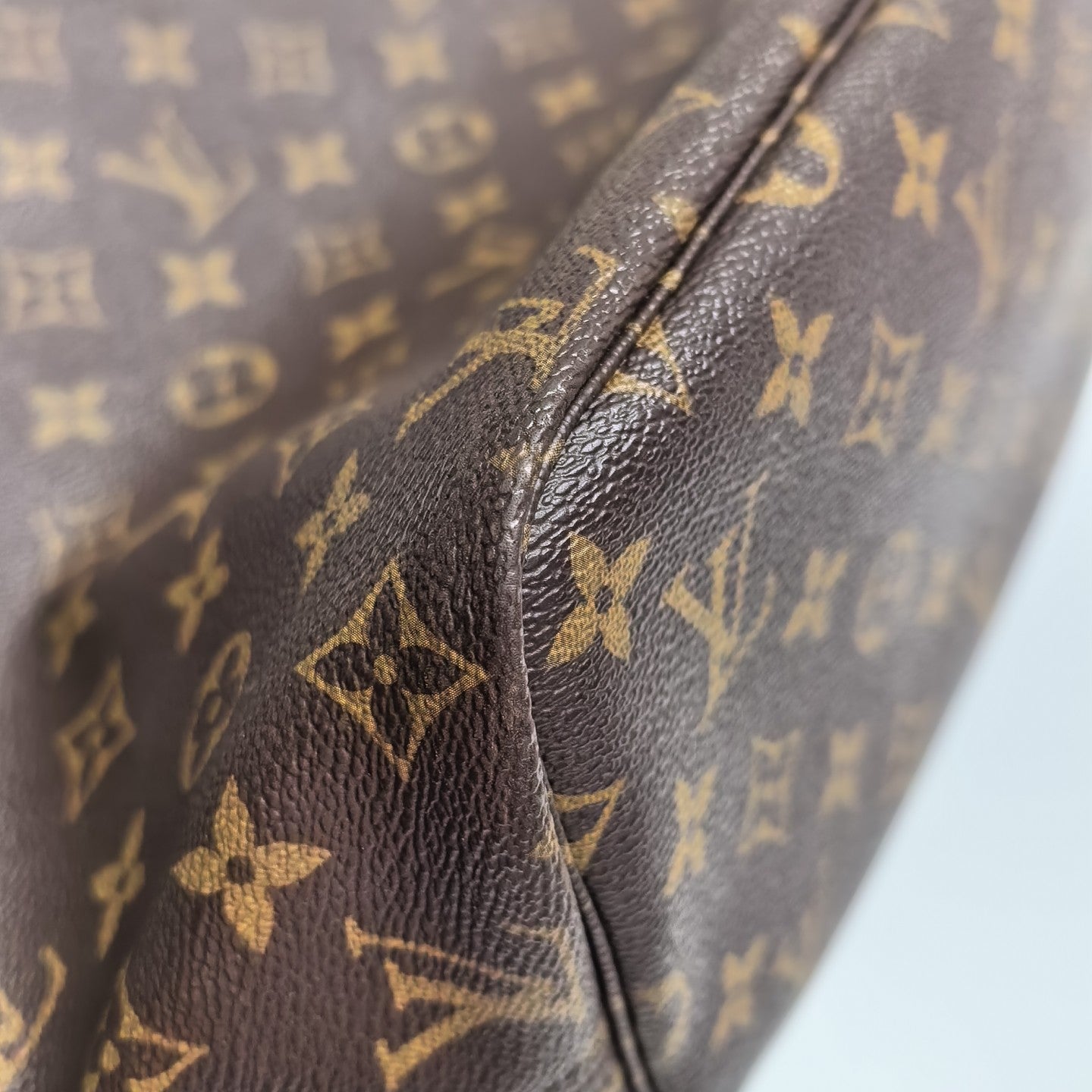 NEVERFULL MM Monogram Coated Canvas Brown
