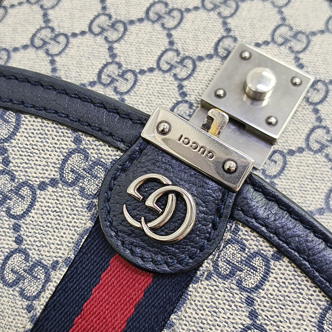 Ophidia Small Monogram Coated Canvas Beige
