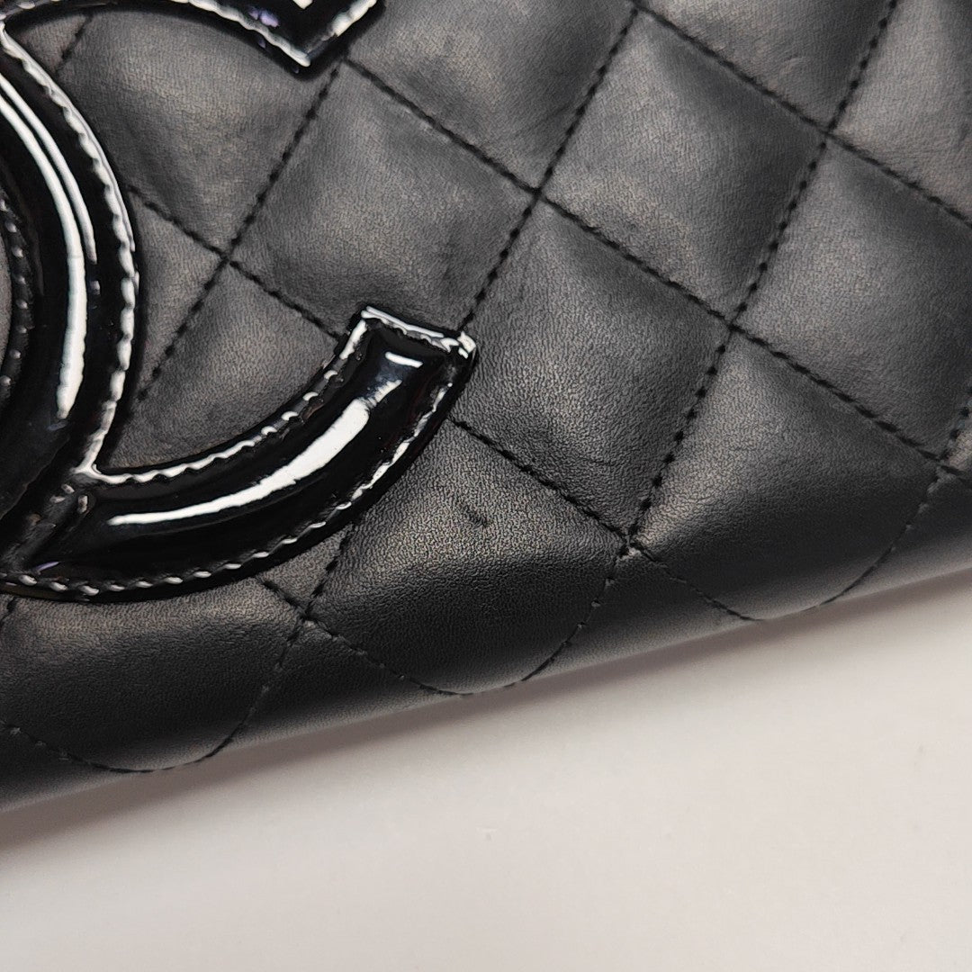 CAMBON Quilted Calfskin Black Wallet