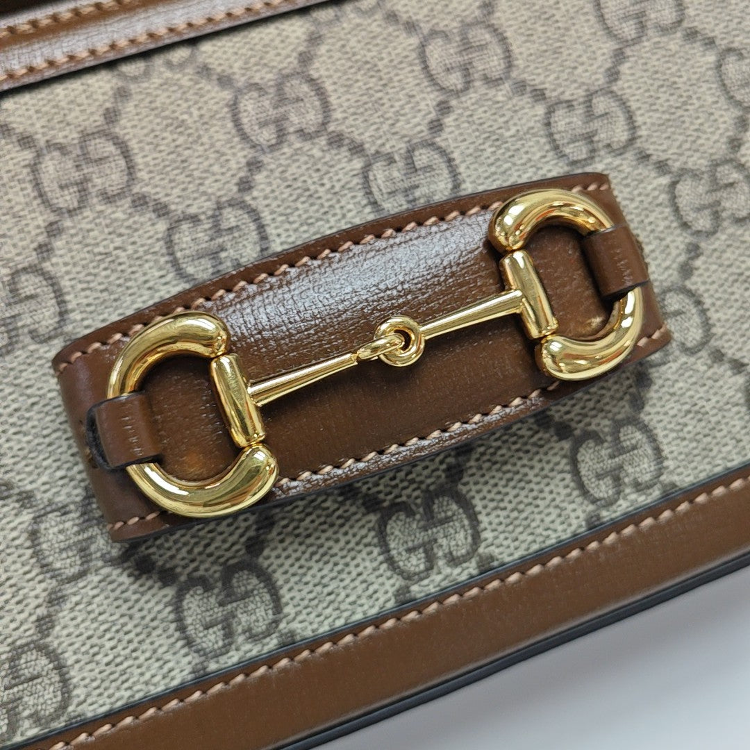Horsebit 1955 Medium Monogram Coated Canvas Black