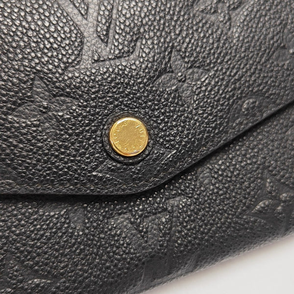 SARAH Monogram Calfskin Black Wallet