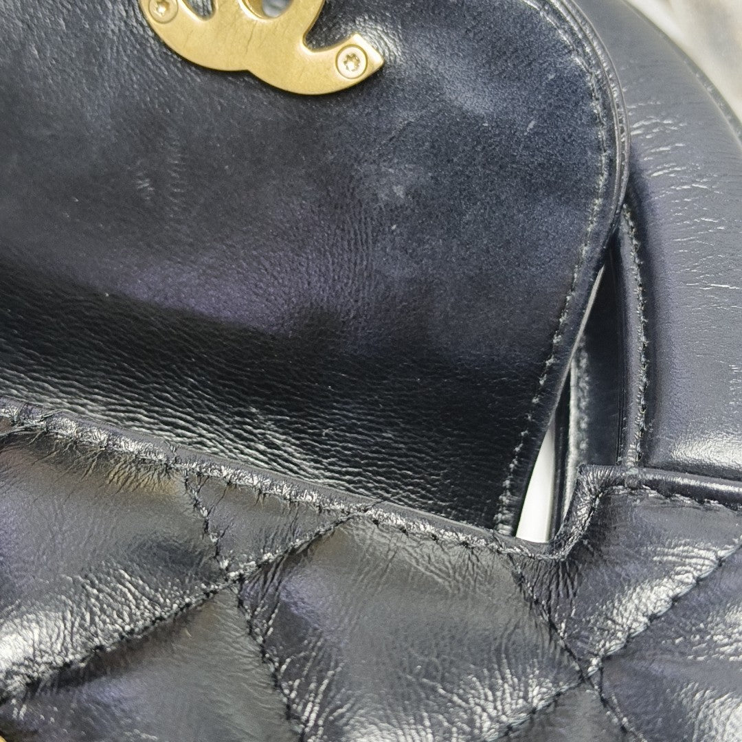 KELLY Mini Quilted Calfskin Black