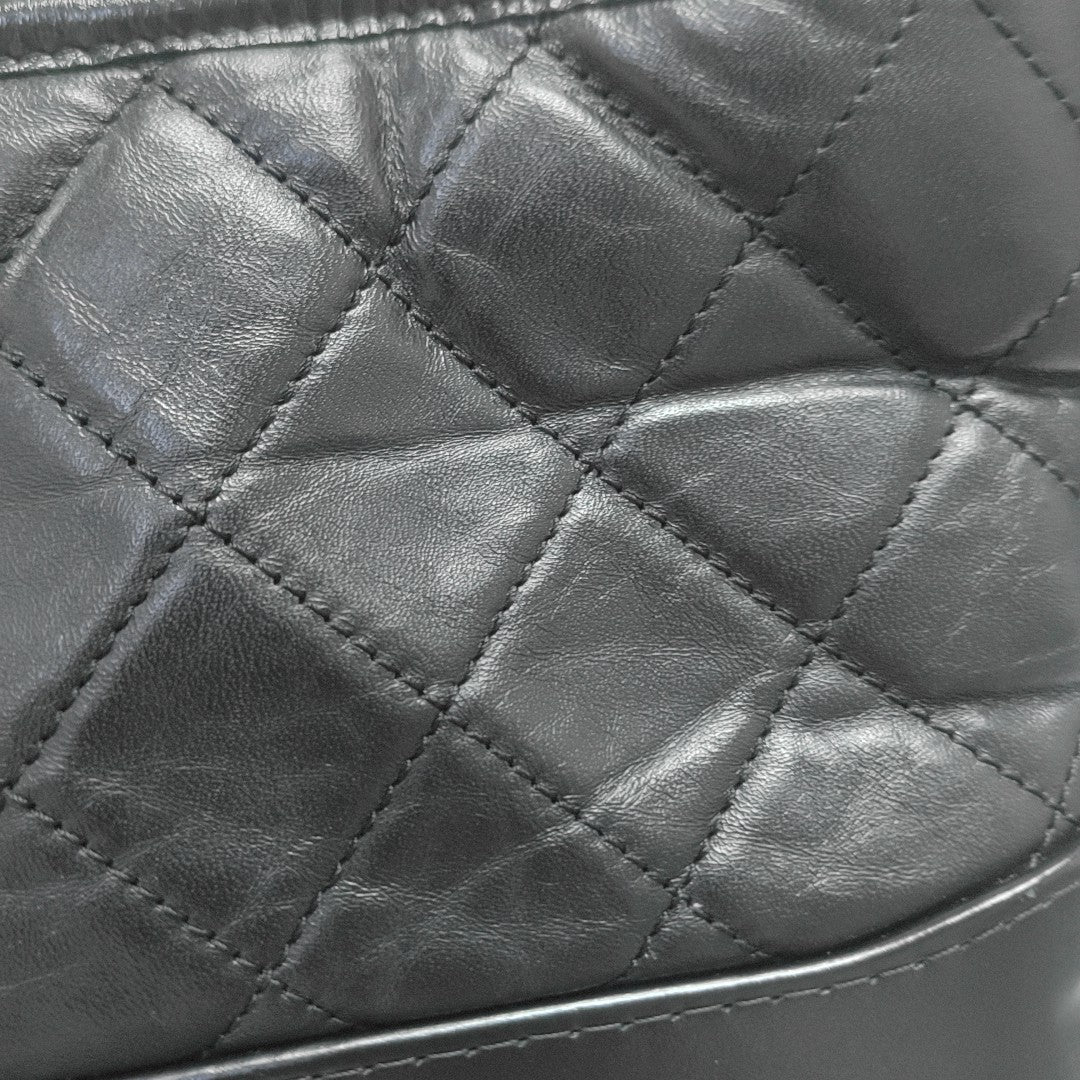 GABRIELLE Small Quilted Vintage Calf Black