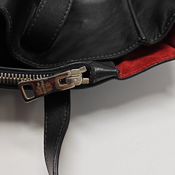 Calfskin Top Handle Bag Black