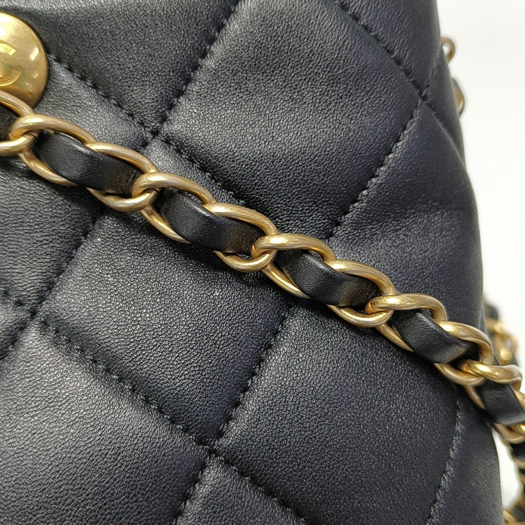 COCO LOVE Quilted Lambskin Black