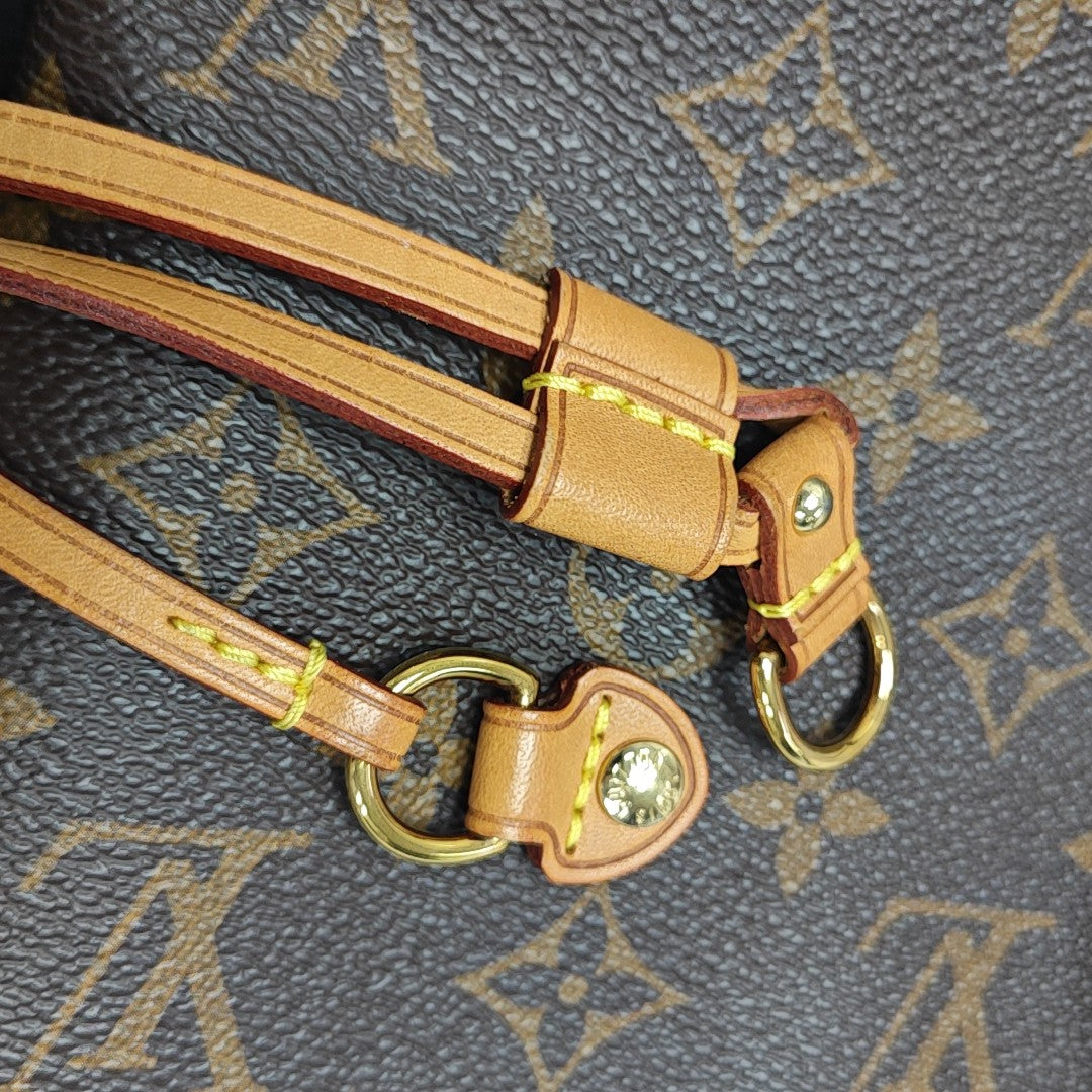 NEVERFULL MM Monogram Coated Canvas Brown
