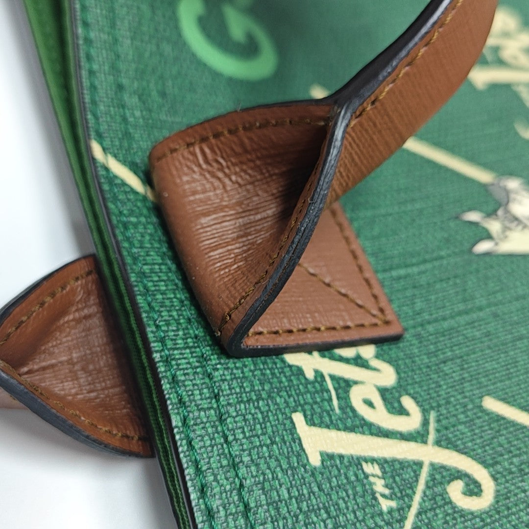 Monogram Coated Canvas Tote Bag Green