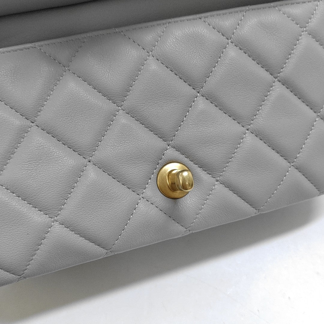 Small Quilted Lambskin Gray