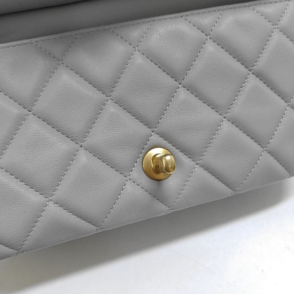 Small Quilted Lambskin Gray
