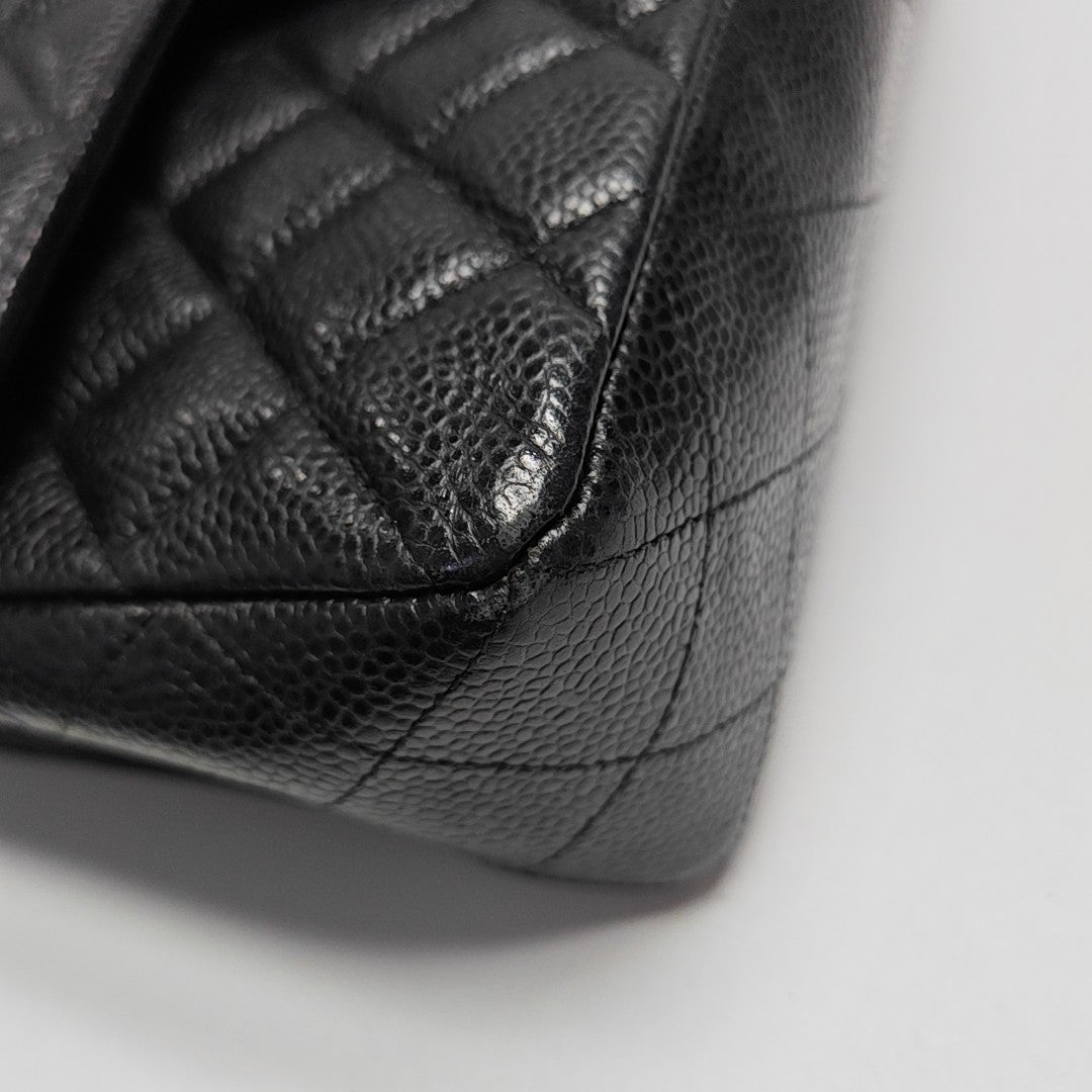 CLASSIC FLAP Small Quilted Grained Calfskin Black