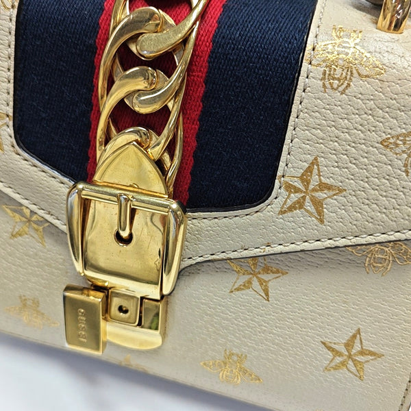 Authenticated pre-owned  Sylvie Mini Calfskin White - Shoulder Bag at Looply