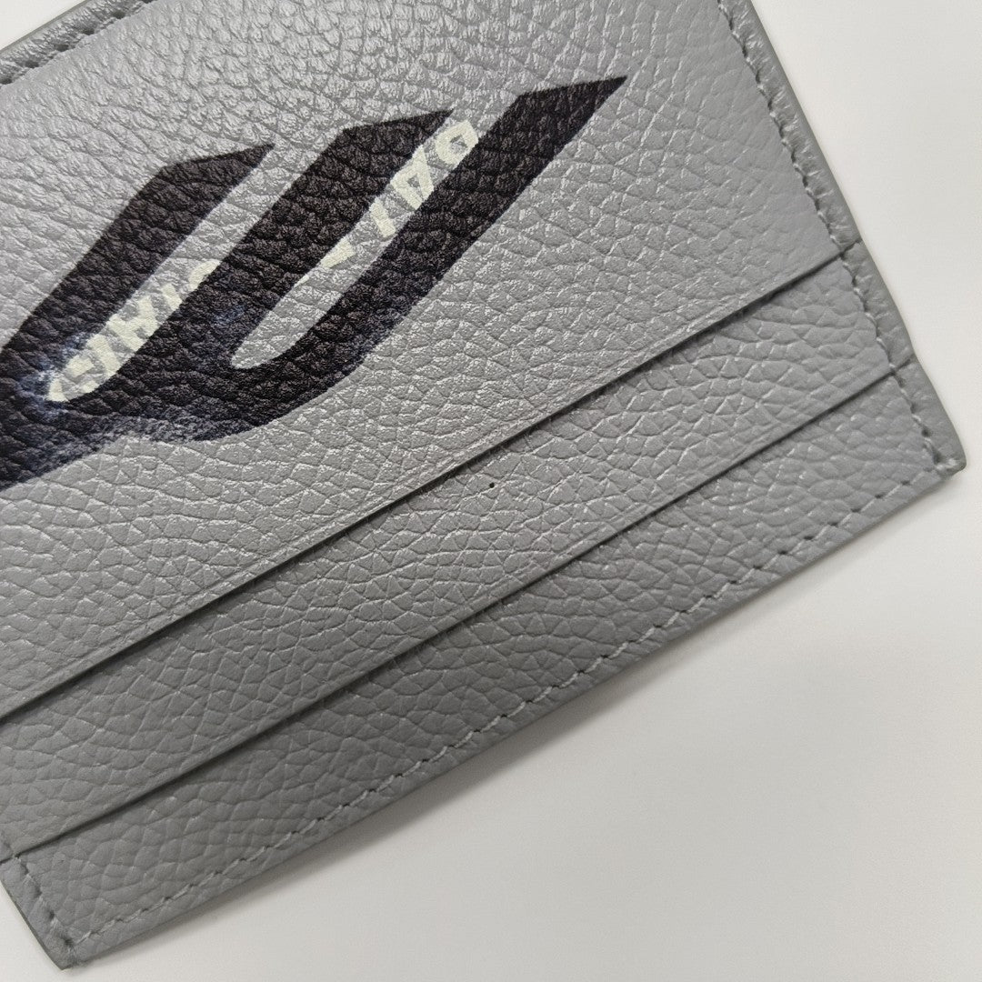 Cash Calfskin Gray Card Holder