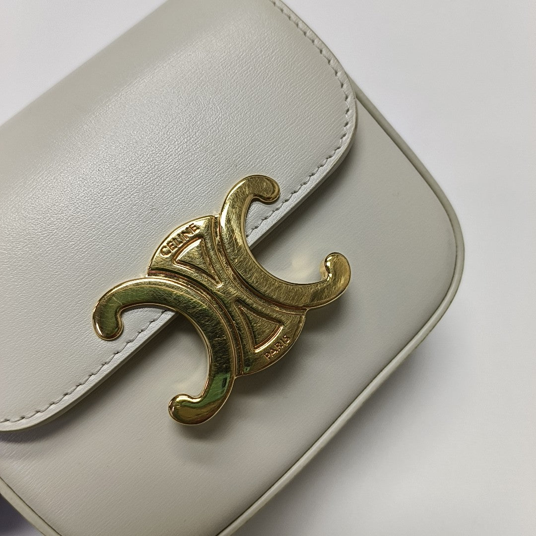 TRIOMPHE Mini Calfskin White
