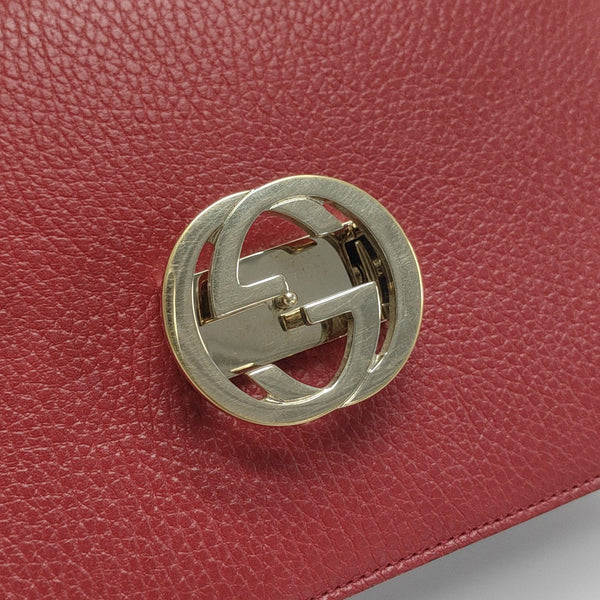 Interlocking G Small Calfskin Red