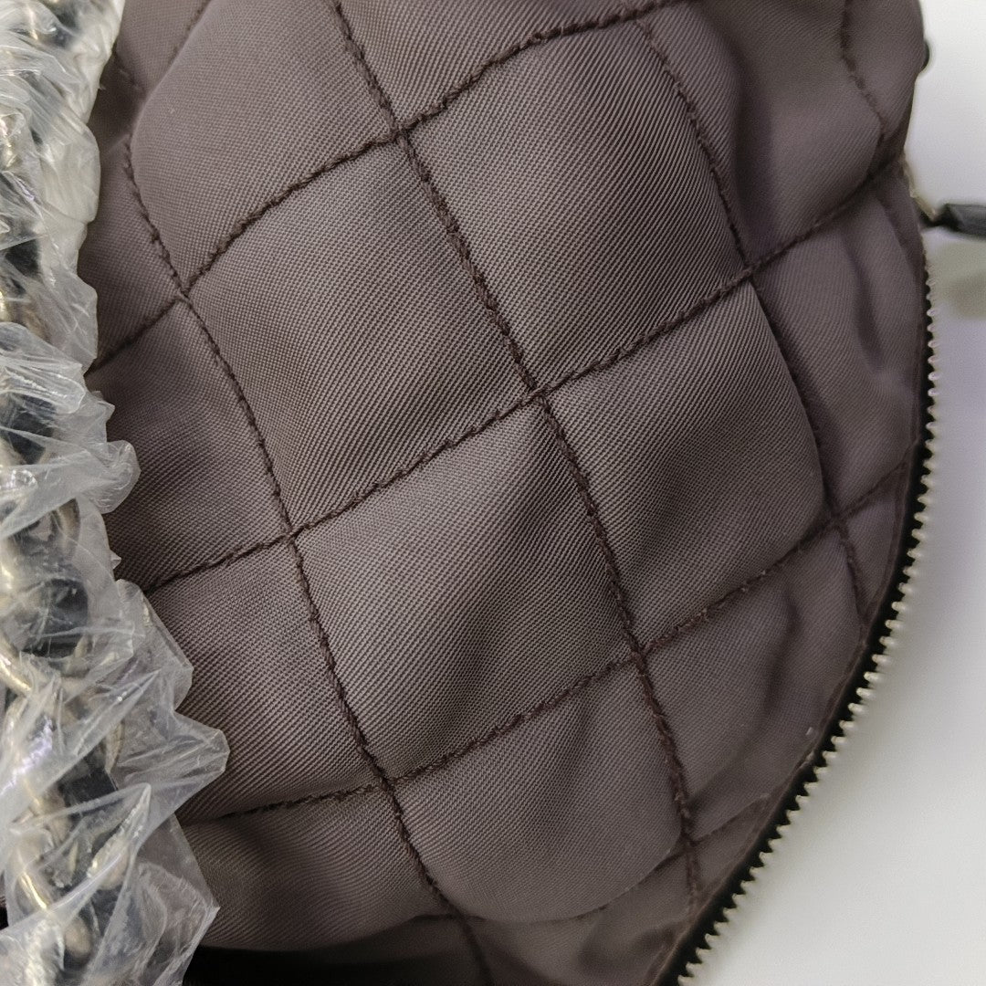 Quilted Nylon Top Handle Bag Purple