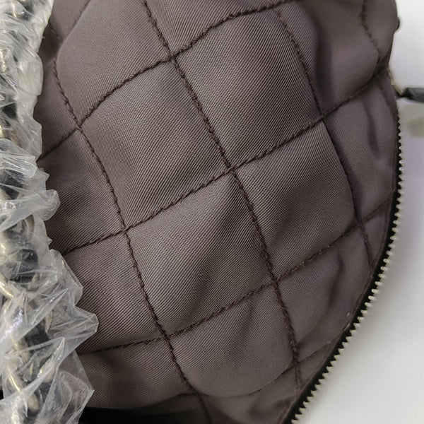 Quilted Nylon Top Handle Bag Purple