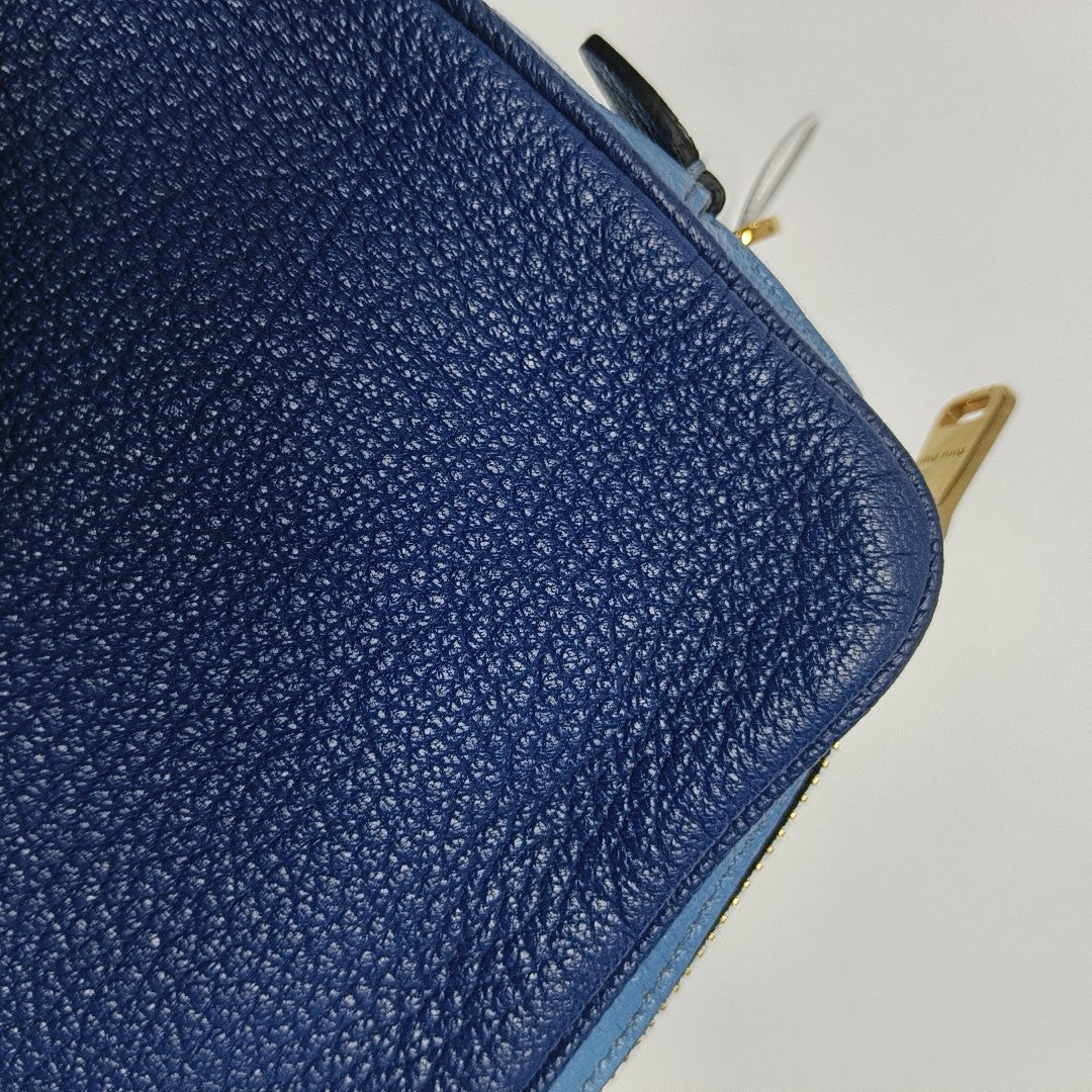 Calfskin Shoulder Bag Blue