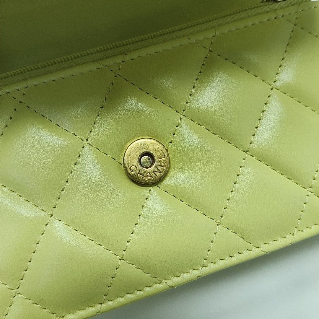 Quilted Calfskin Shoulder Bag Yellow