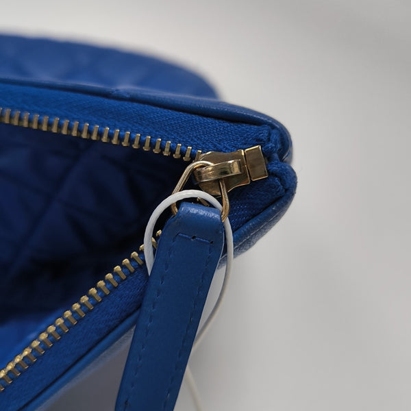 Quilted Lambskin Clutch Large Blue
