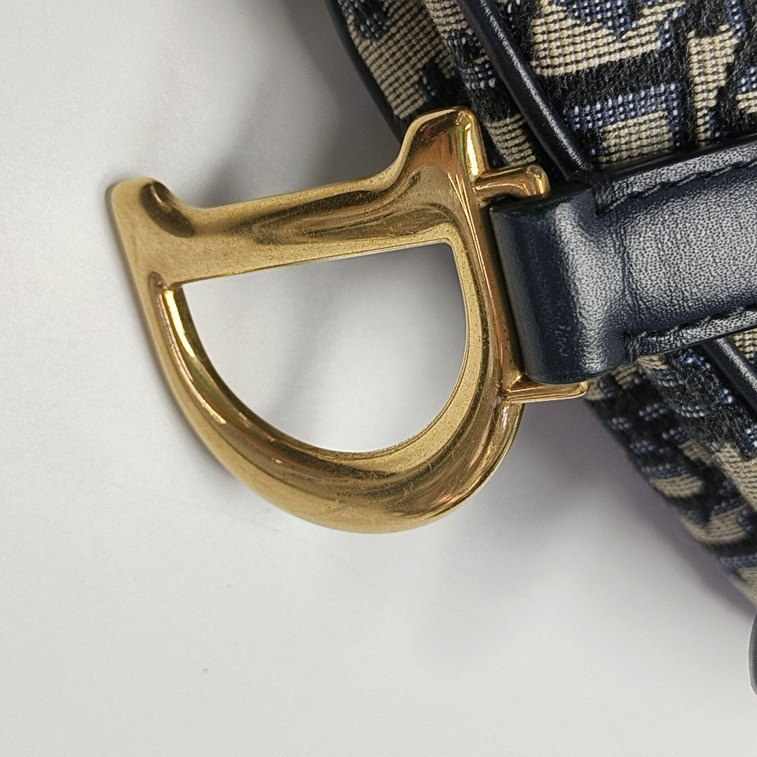 Saddle Mini Oblique Canvas Blue