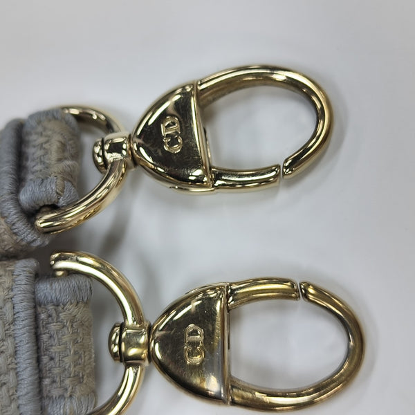 Lady D-Lite Medium Cannage Canvas Gray