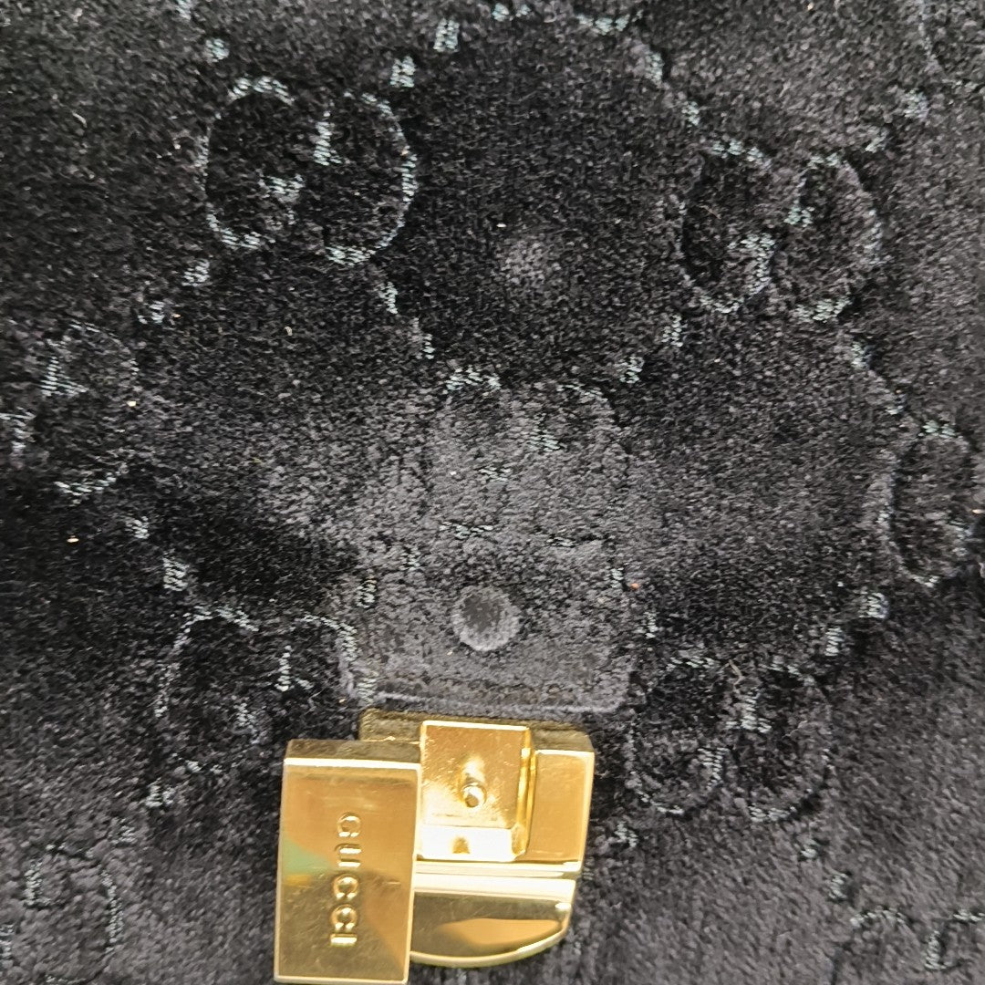 Sylvie Small Monogram Velvet Black