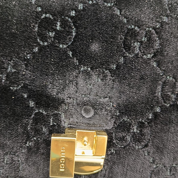 Sylvie Small Monogram Velvet Black