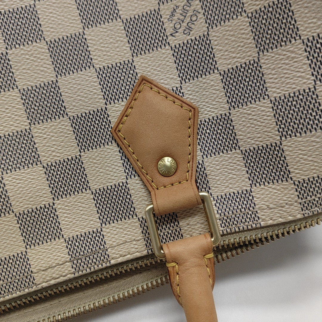 SPEEDY 30 Damier Azur Coated Canvas White