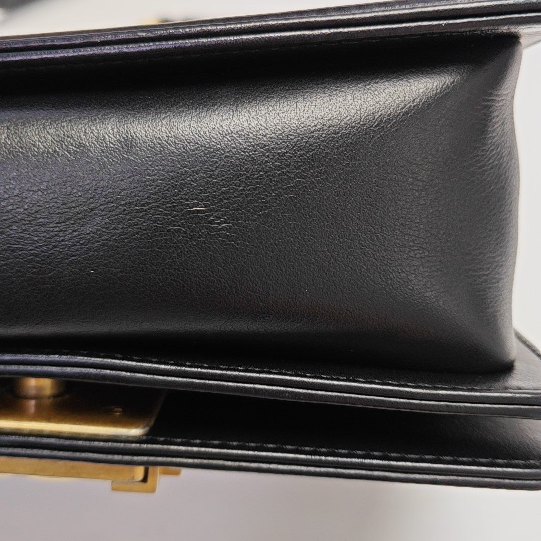 BOY CHANEL Small Quilted Grained Calfskin Black