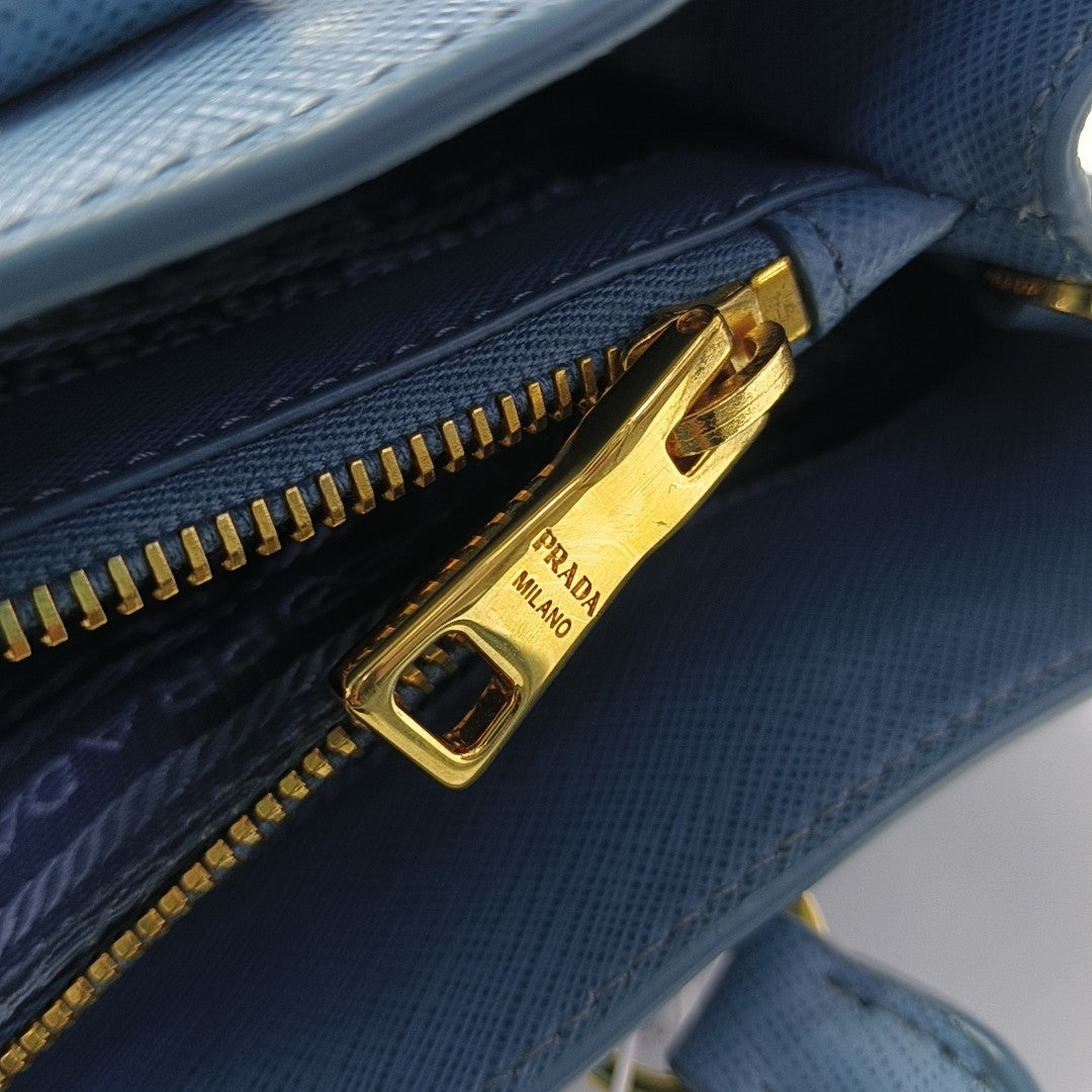 Galleria Large Saffiano Calfskin Blue