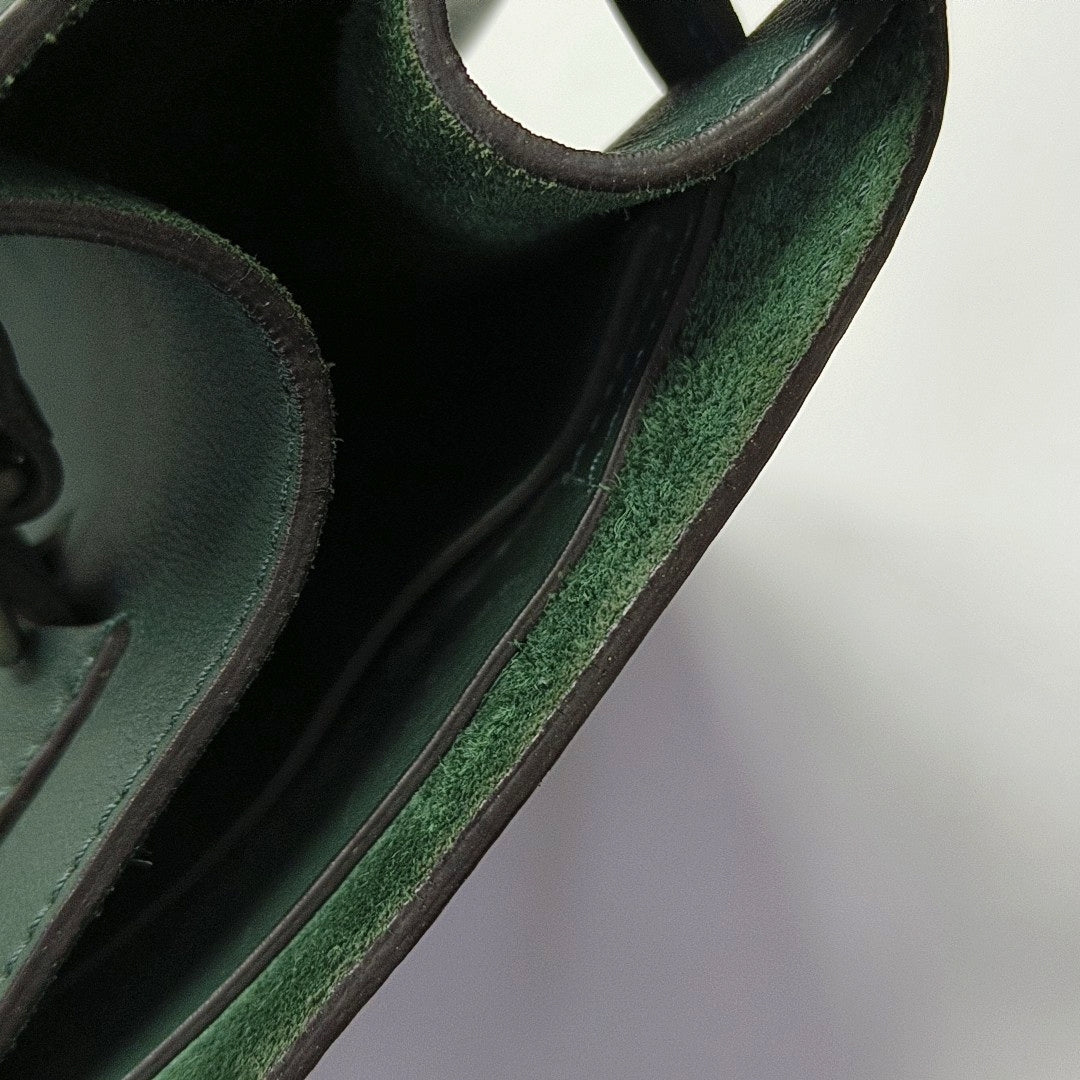 Authenticated pre-owned  BIG BAG Calfskin Green - Bucket Bag at Looply
