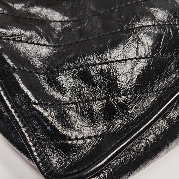 NIKI Large Chevron Calfskin Black