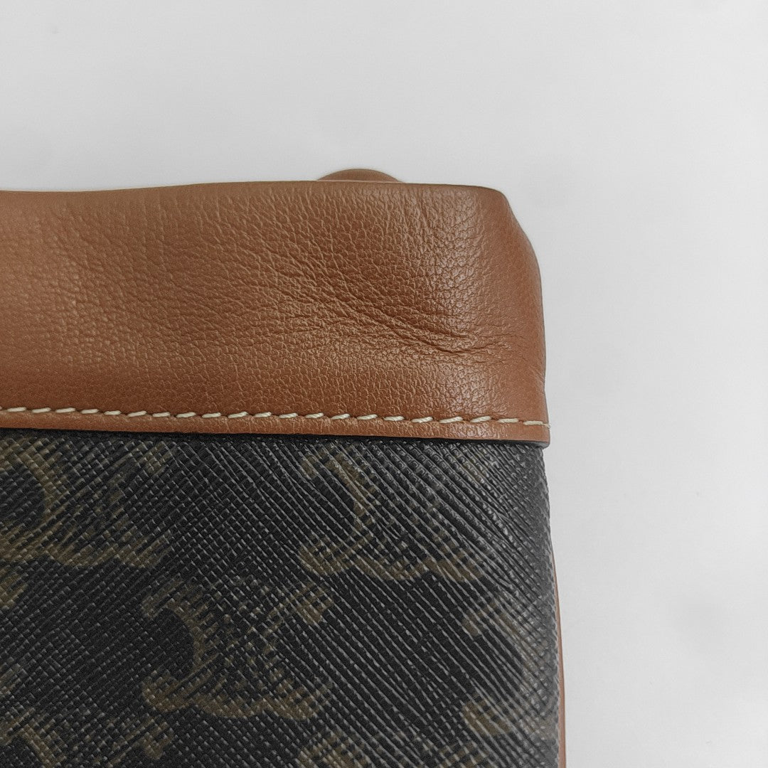 TRIOMPHE Small Coated Canvas Brown