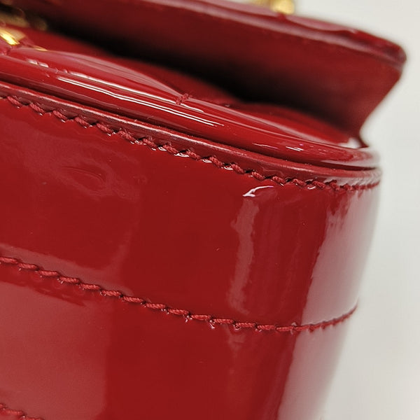 VICKY Small Quilted Patent Leather Red