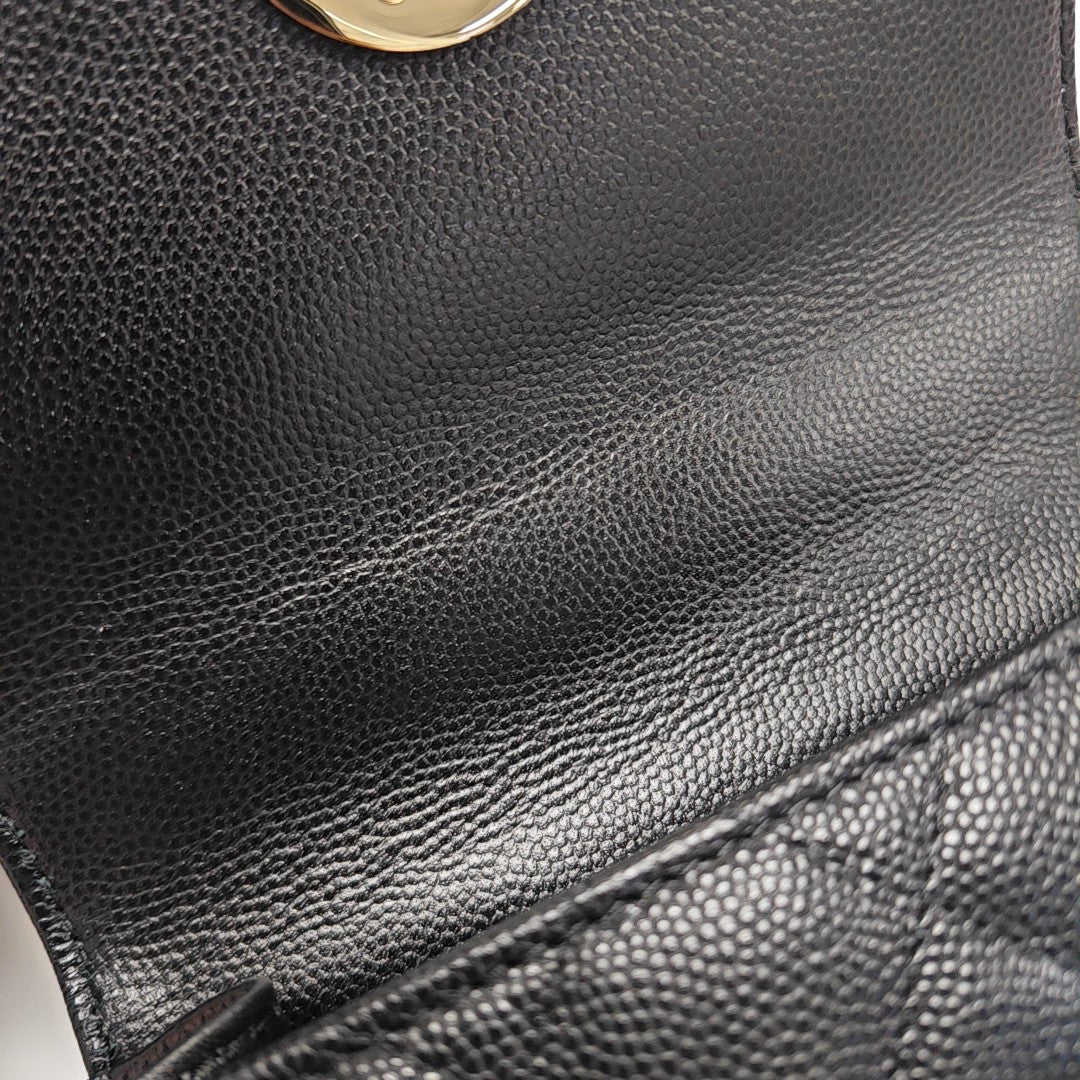 25S Quilted Grained Calfskin Black
