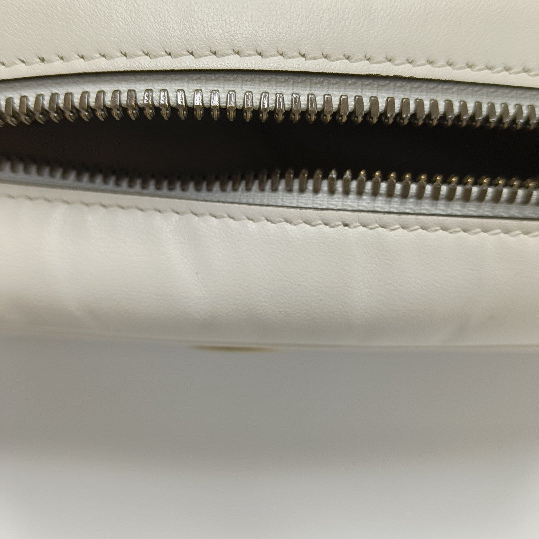 GG Marmont Small Quilted Calfskin White