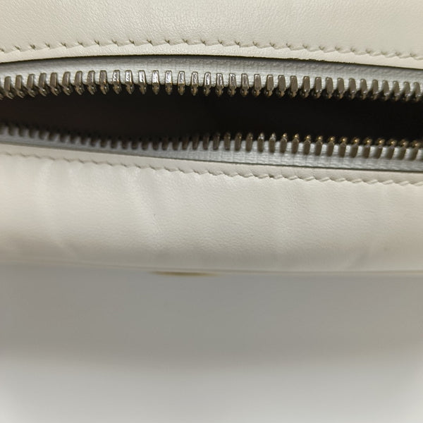 GG Marmont Small Quilted Calfskin White