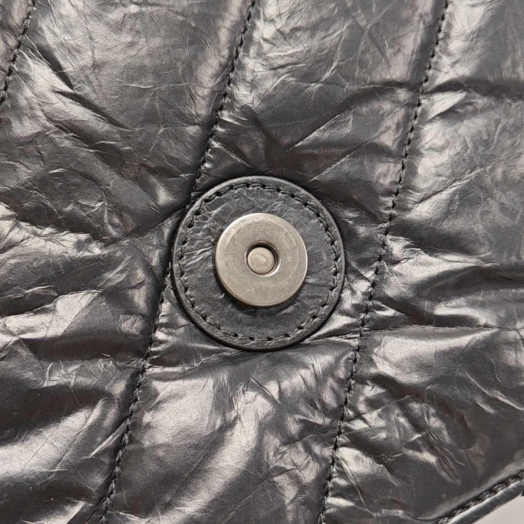 Crush Medium Quilted Calfskin Black