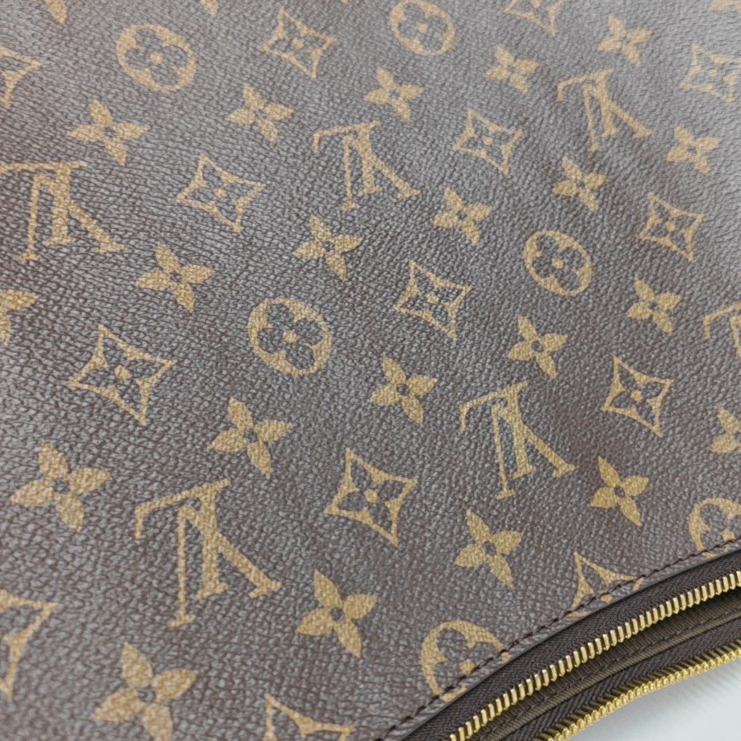 LOOP HOBO Monogram Coated Canvas Brown