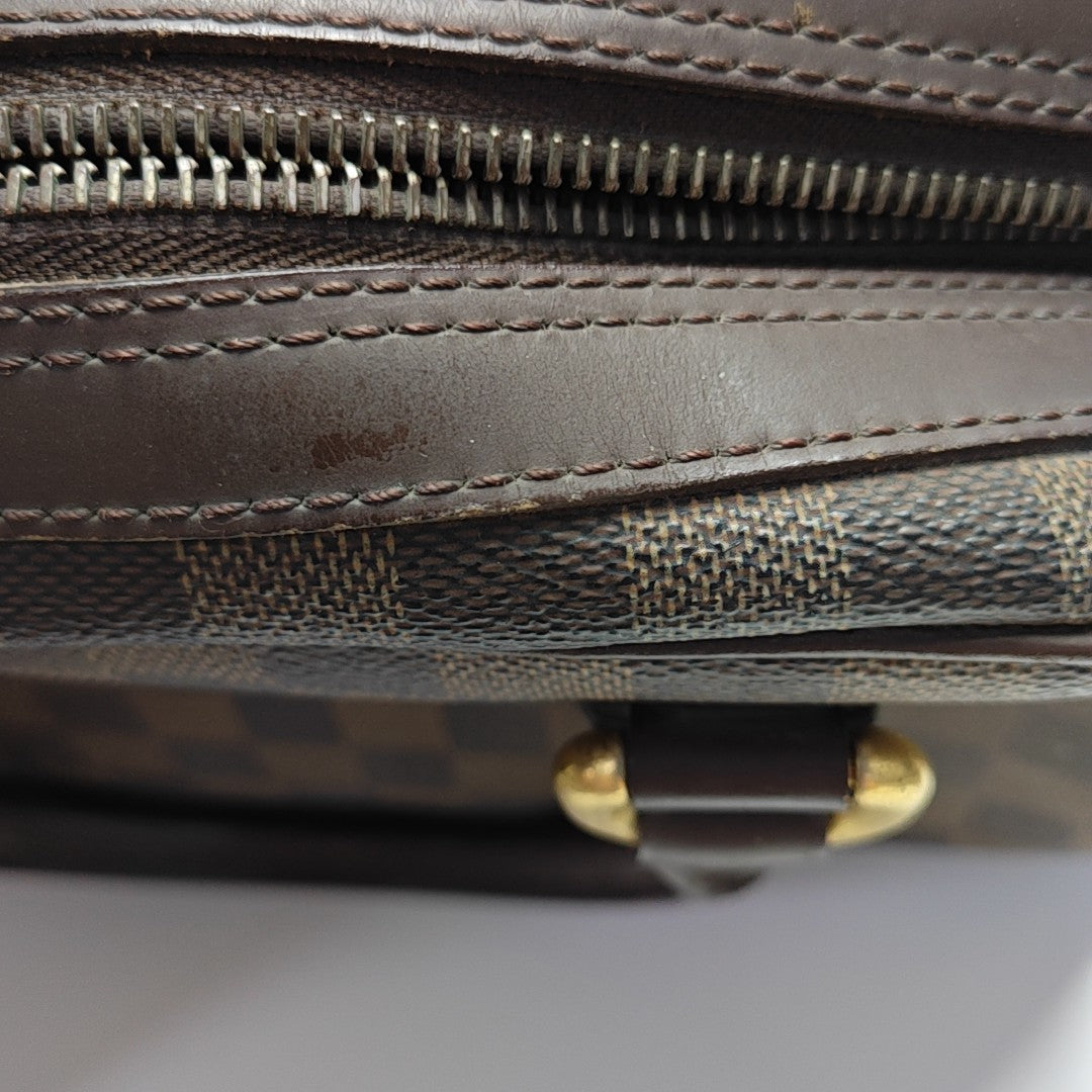 DUOMO Damier Ebene Coated Canvas Brown