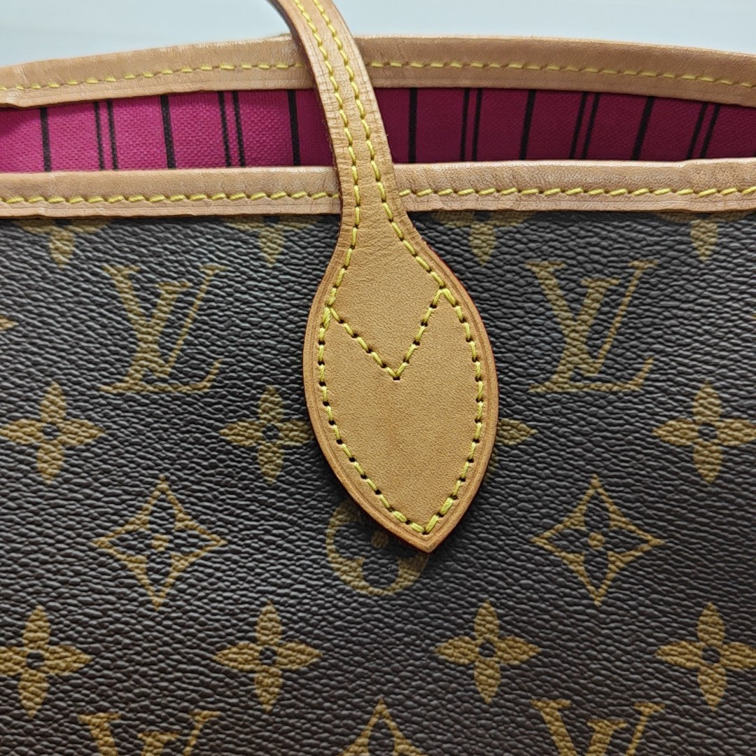 NEVERFULL MM Monogram Coated Canvas Brown